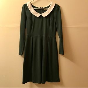 ModCloth Record Store Dress in Forest Green MEDIUM